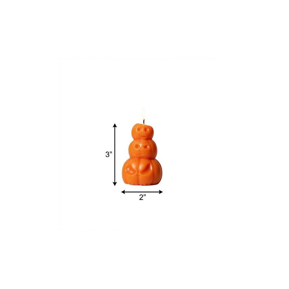 3" Orange Unscented Dimensional Pumpkin Candle