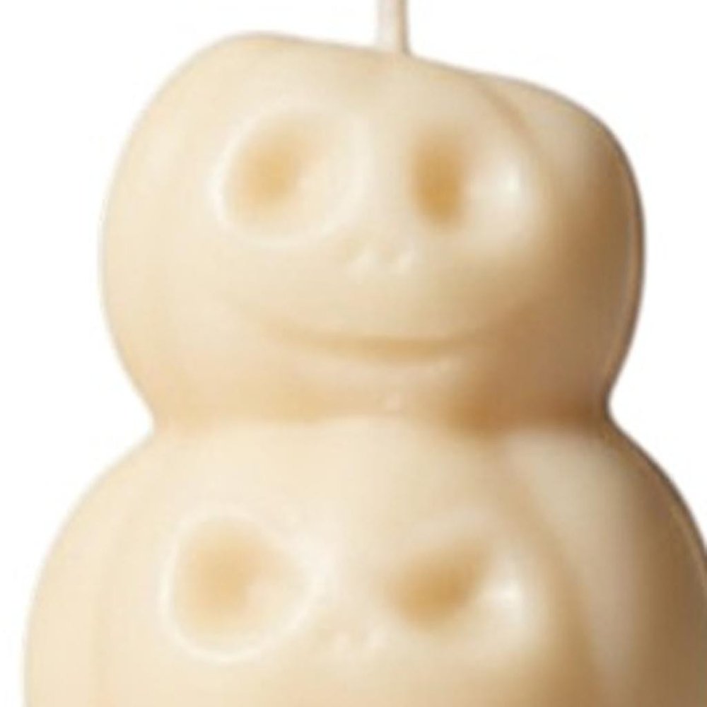 3" Ivory Unscented Dimensional Pumpkin Candle