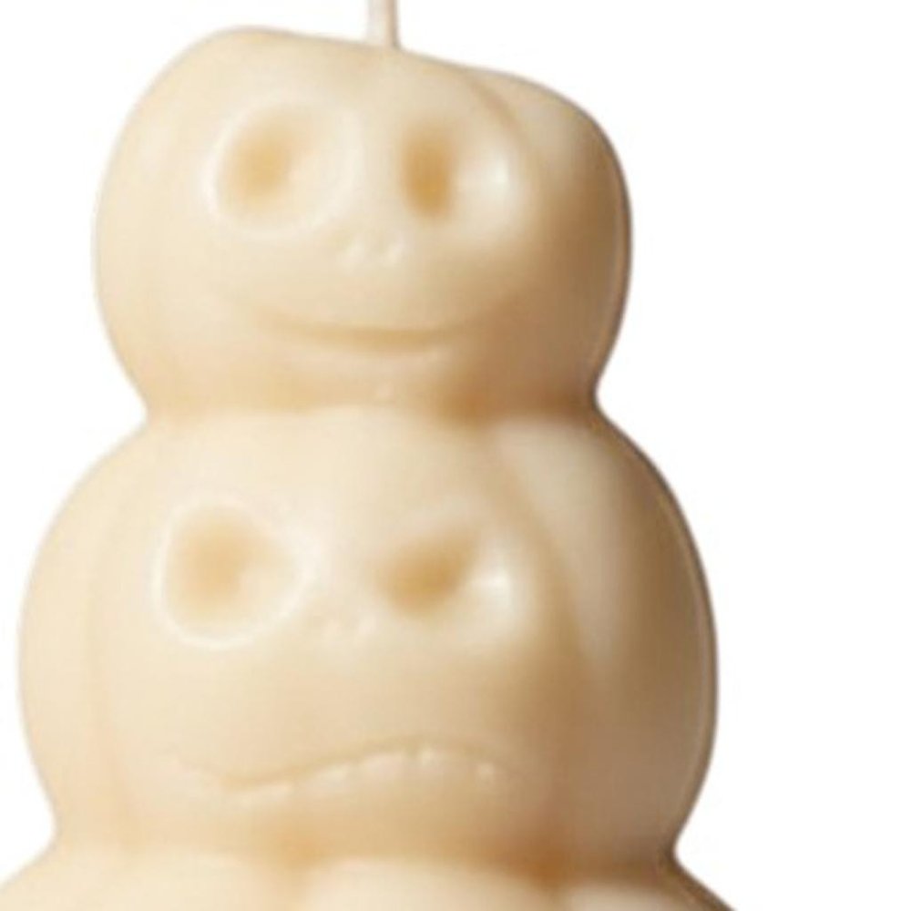 3" Ivory Unscented Dimensional Pumpkin Candle