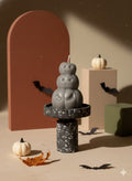 3" Gray Unscented Dimensional Pumpkin Candle