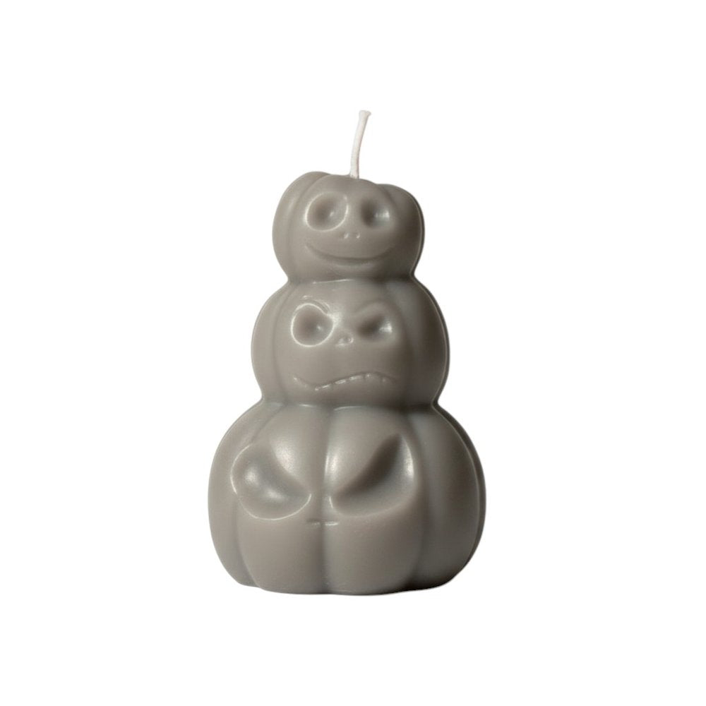 3" Gray Unscented Dimensional Pumpkin Candle