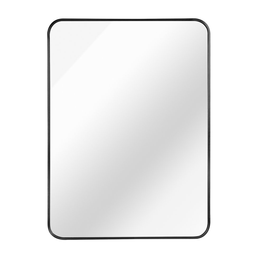 36" Black Aluminum Framed Accent Mirror