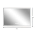 32" Silver Aluminum Lighted Framed Anti Fog Bathroom Vanity Mirror
