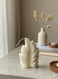 6" Ivory Unscented Dimensional Feather Candle