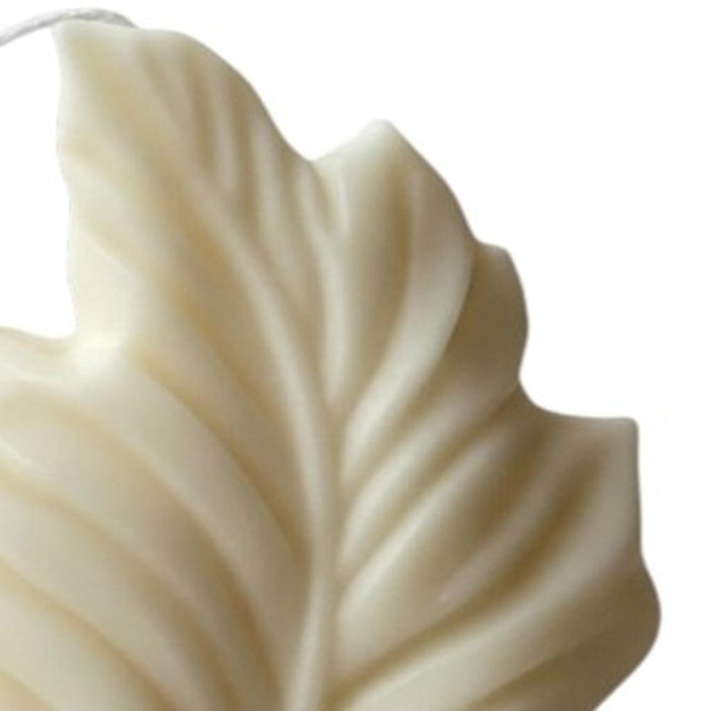 6" Ivory Unscented Dimensional Feather Candle