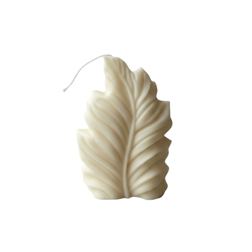 6" Ivory Honeysuckle Scented Dimensional Feather Candle