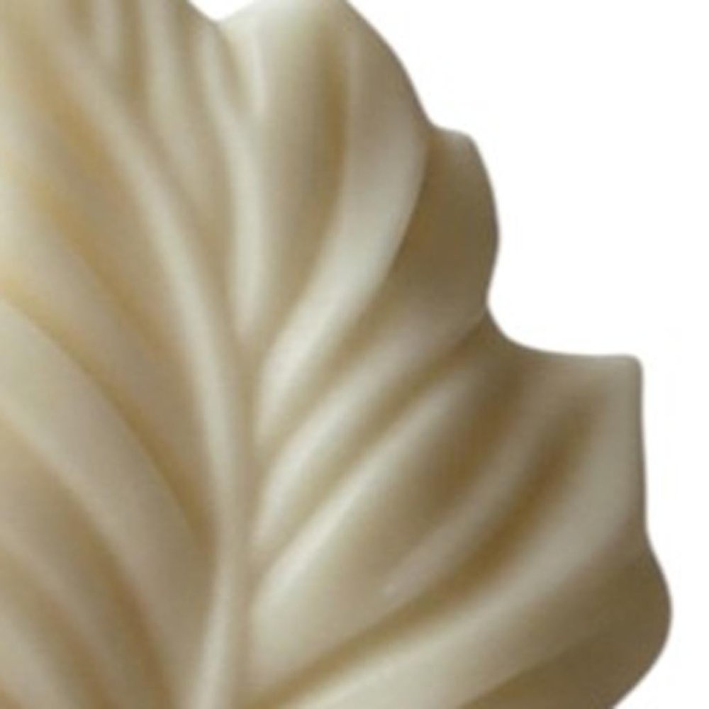 6" Ivory Honeysuckle Scented Dimensional Feather Candle