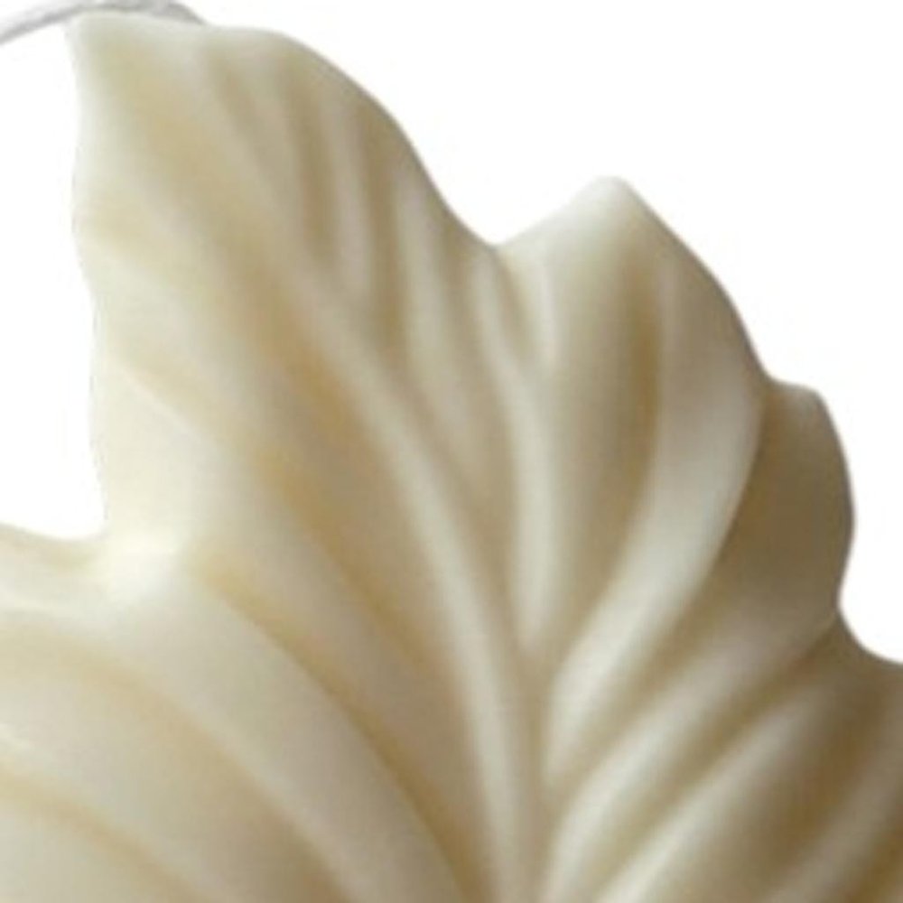 6" Ivory Honeysuckle Scented Dimensional Feather Candle