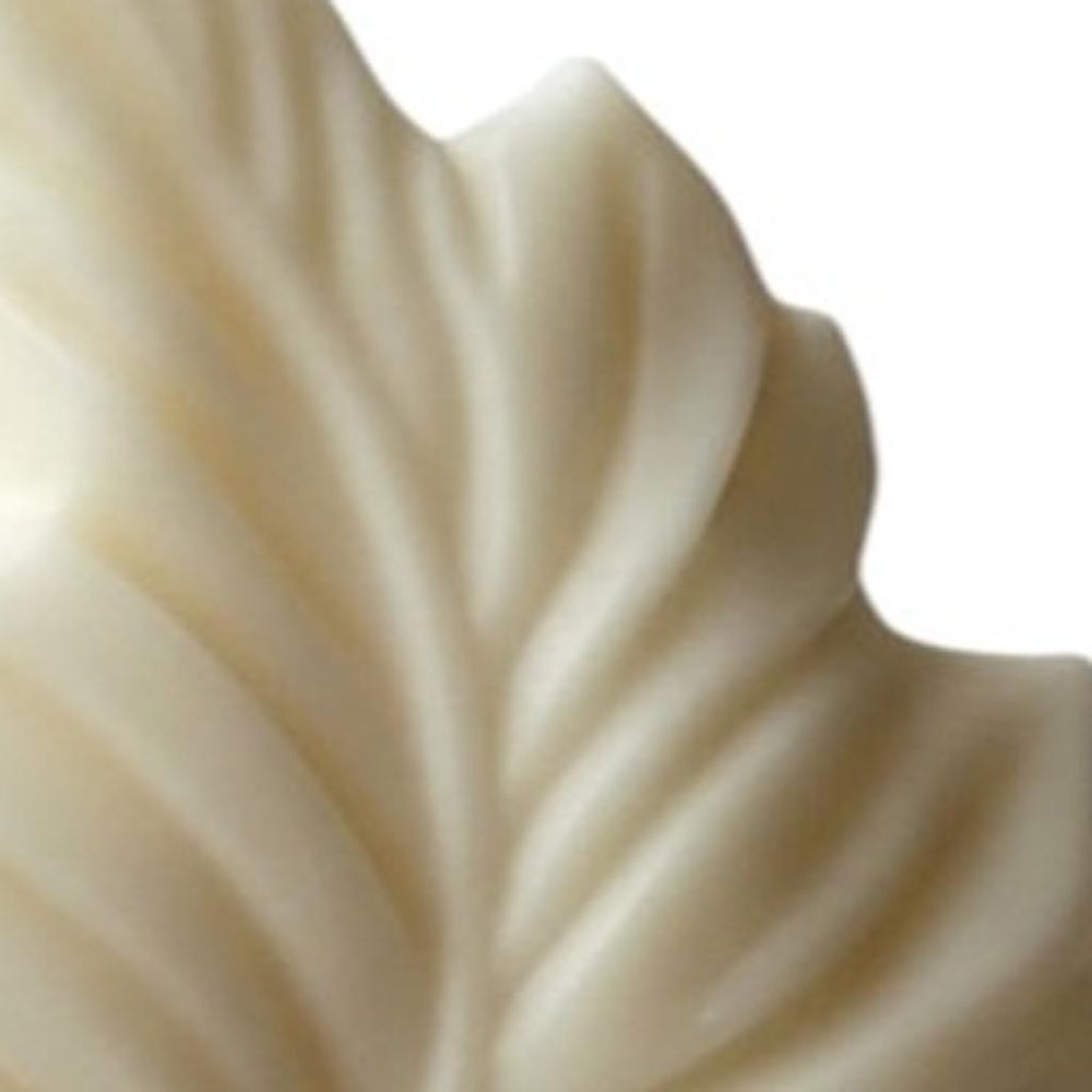 6" Ivory Honeysuckle Scented Dimensional Feather Candle