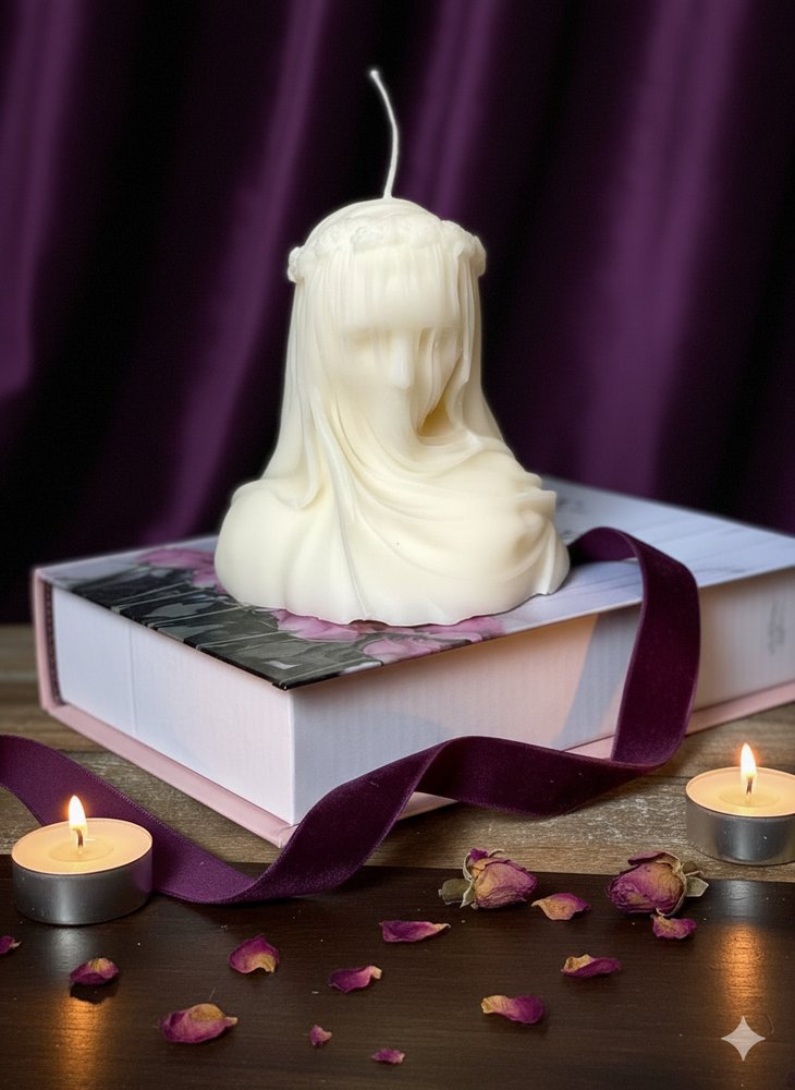 6" Ivory Unscented Dimensional Lady Candle