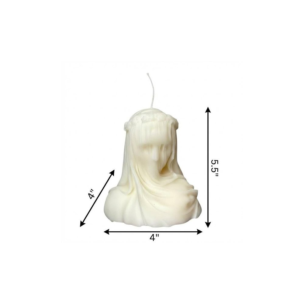 6" Ivory Unscented Dimensional Lady Candle
