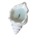 6" Light Blue Unscented Soy Wax Candle In White Resin Novelty Holder
