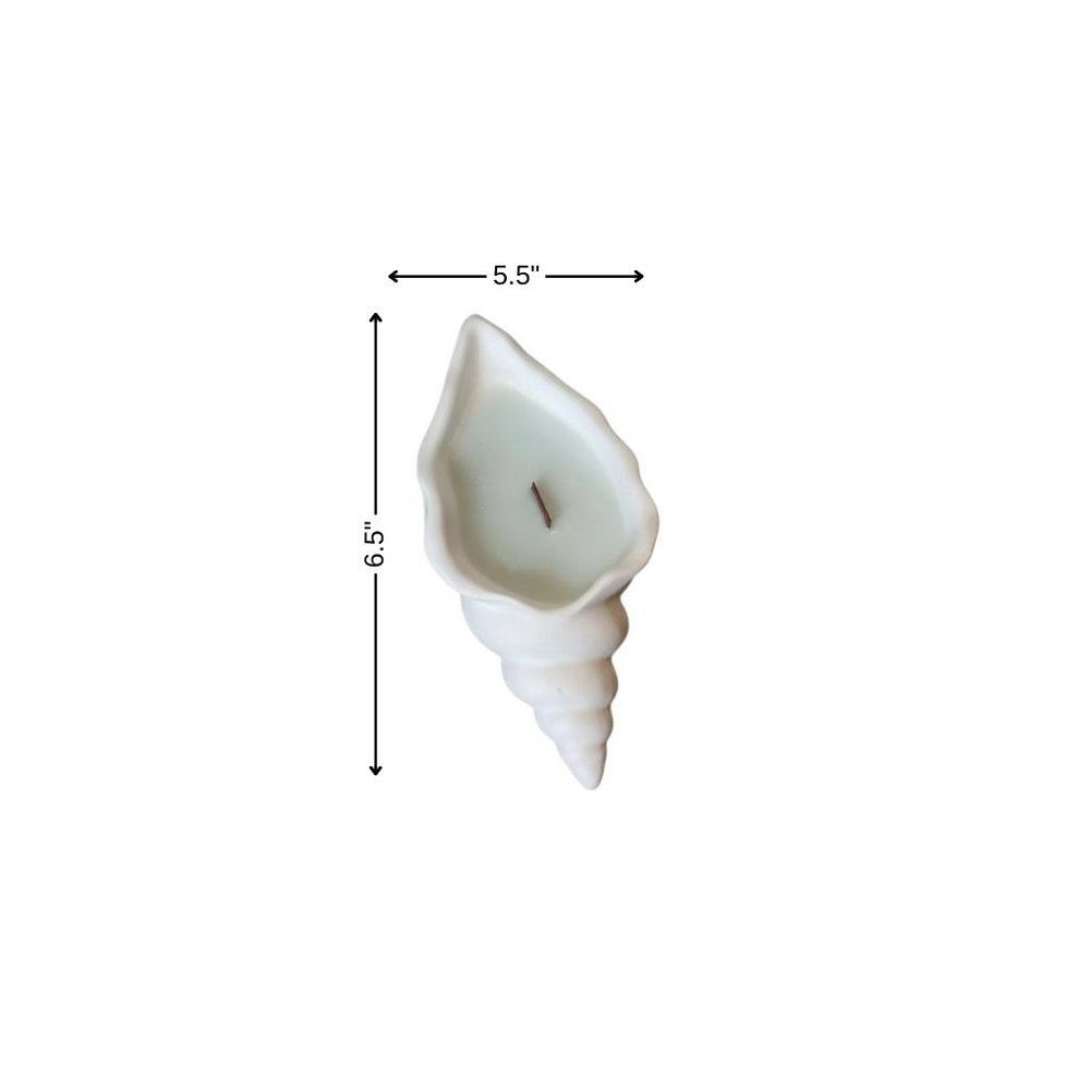 6" Light Blue Unscented Soy Wax Candle In White Resin Novelty Holder