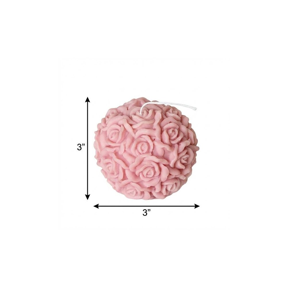 3" Pink Unscented Dimensional Blossom Candle