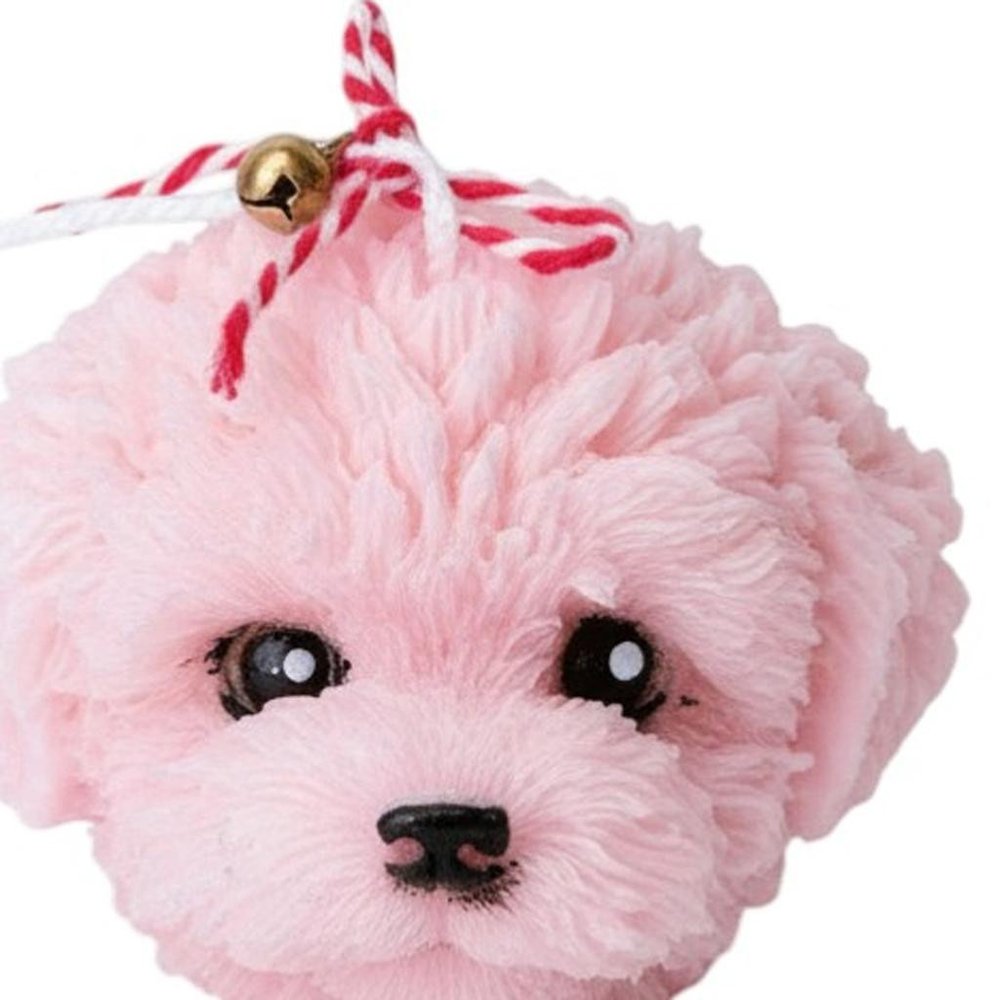 2" Pink Cashmere Plum Scented Dimensional Dog Candle