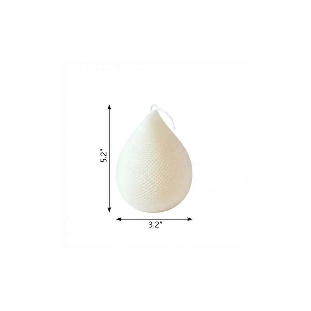 5" Ivory Unscented Dimensional Teardrop Candle