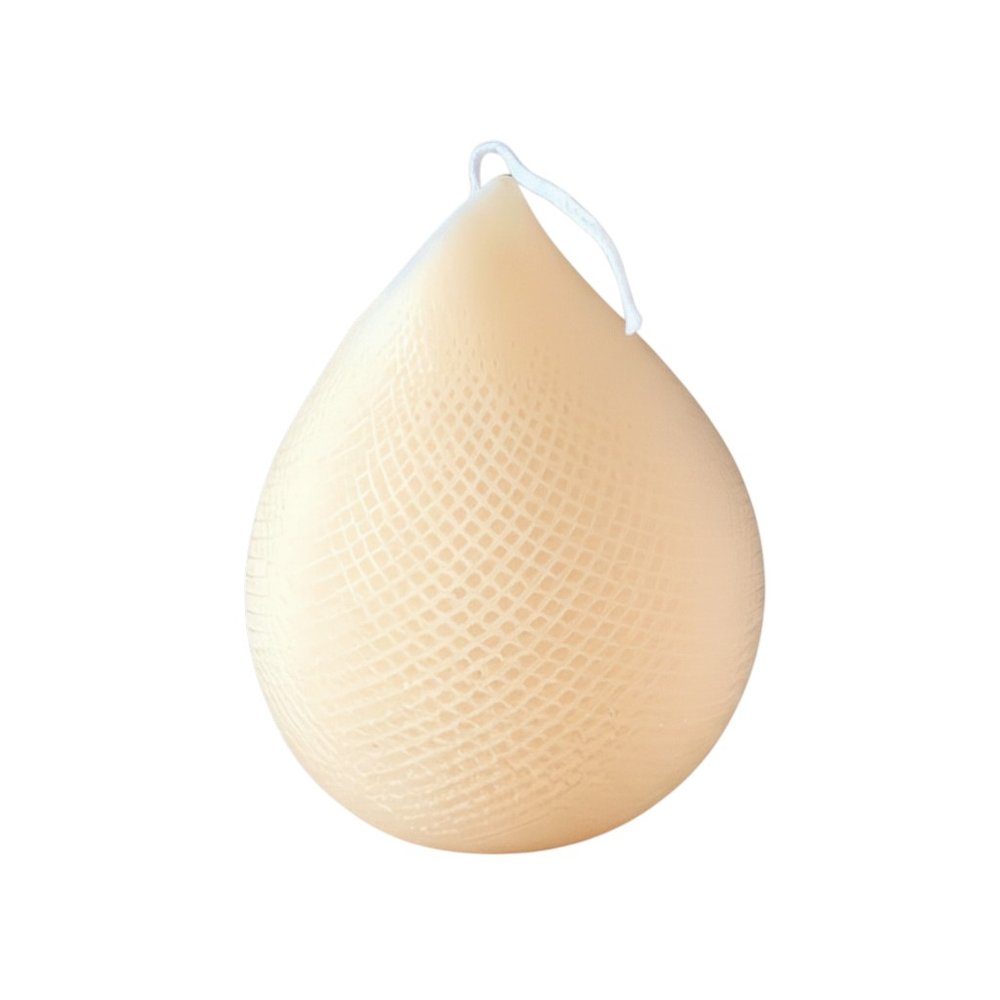 5" Peach Unscented Dimensional Teardrop Candle