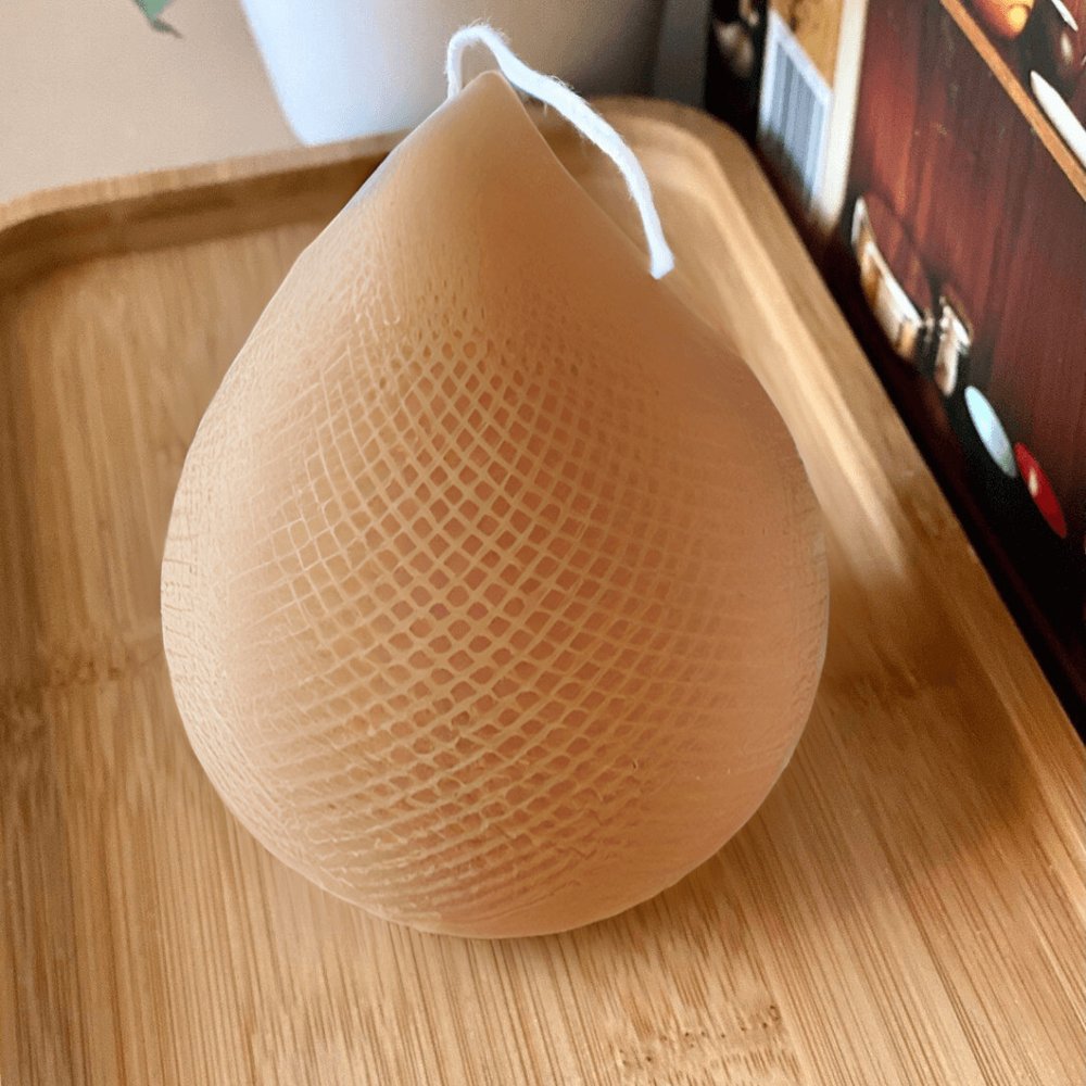 5" Brown Unscented Dimensional Teardrop Candle
