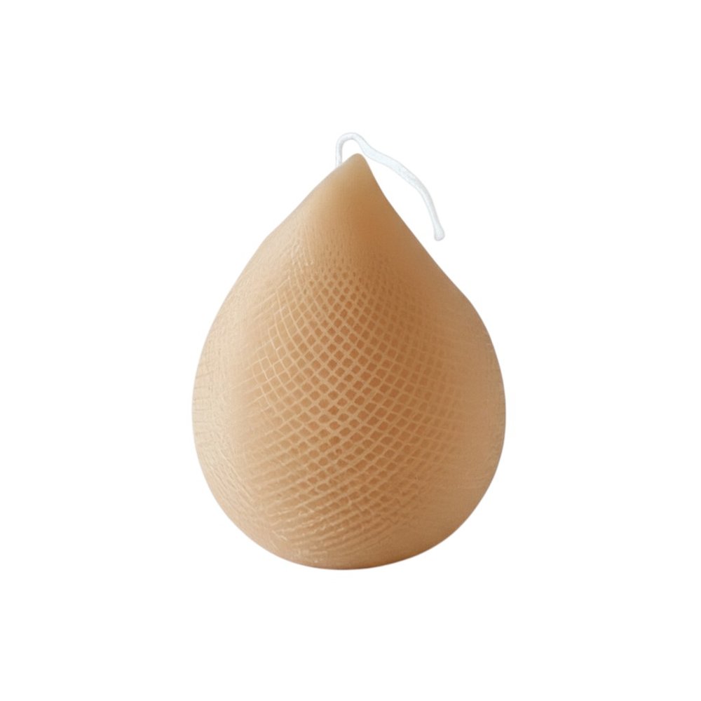 5" Brown Unscented Dimensional Teardrop Candle