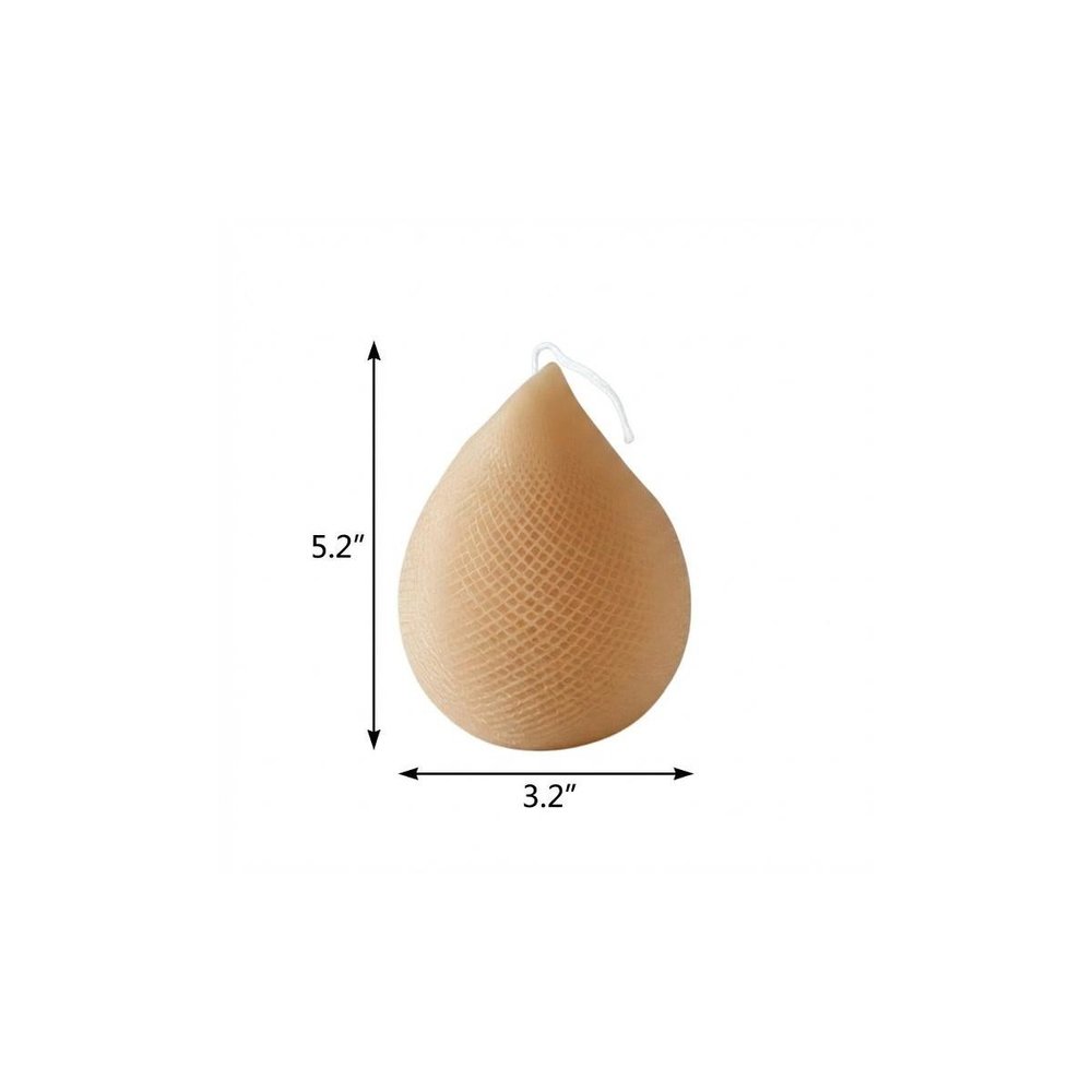 5" Brown Unscented Dimensional Teardrop Candle