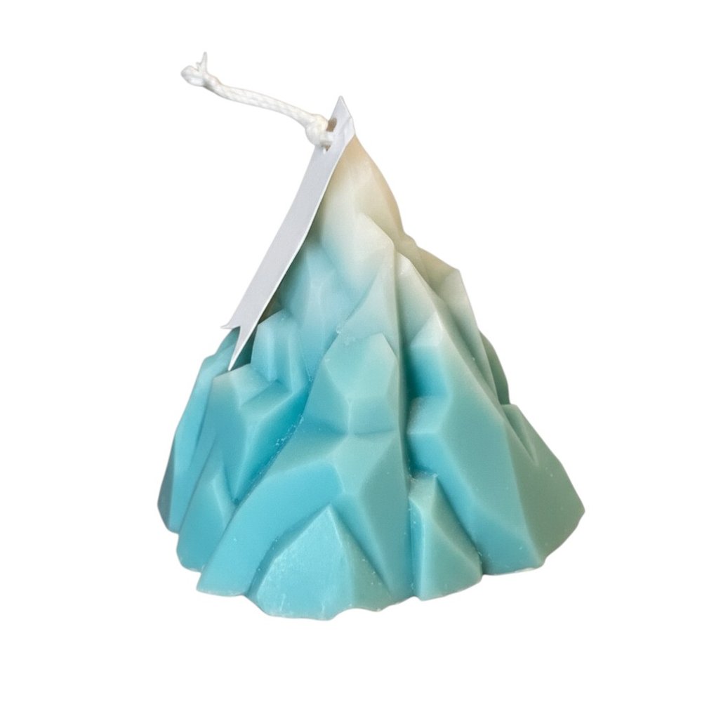 3" Blue Black Ice Scented Dimensional Iceberg Candle