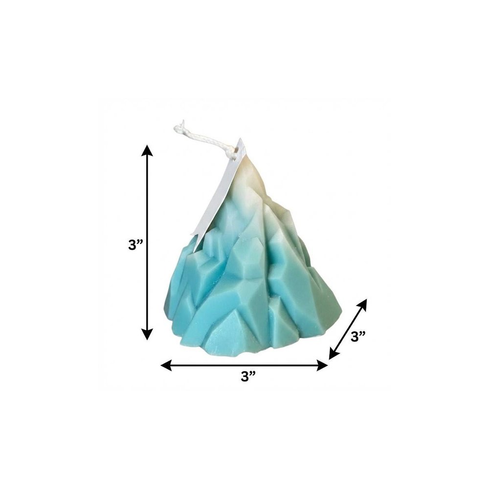 3" Blue Black Ice Scented Dimensional Iceberg Candle