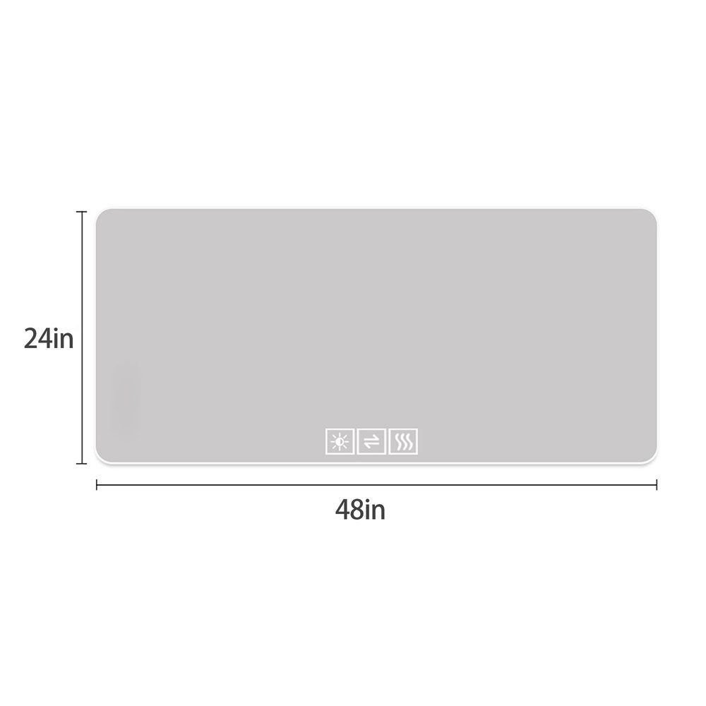 24" Lighted Frameless Anti Fog Bathroom Vanity Mirror