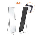 59" Black Aluminum Freestanding And Wall Mounted Framed Full Length Mirror