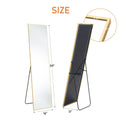 59" Gold Aluminum Freestanding And Wall Mounted Framed Full Length Mirror