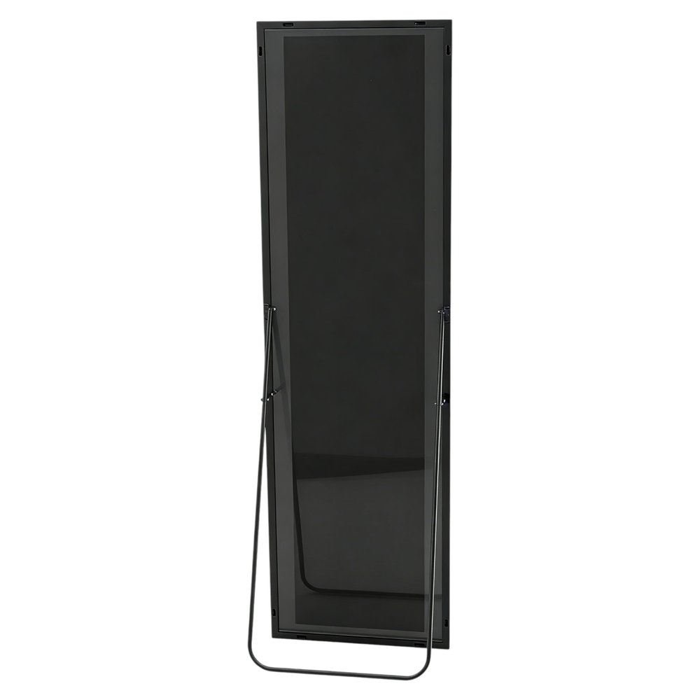 64" Black Aluminum Freestanding And Wall Mounted Framed Full Length Mirror
