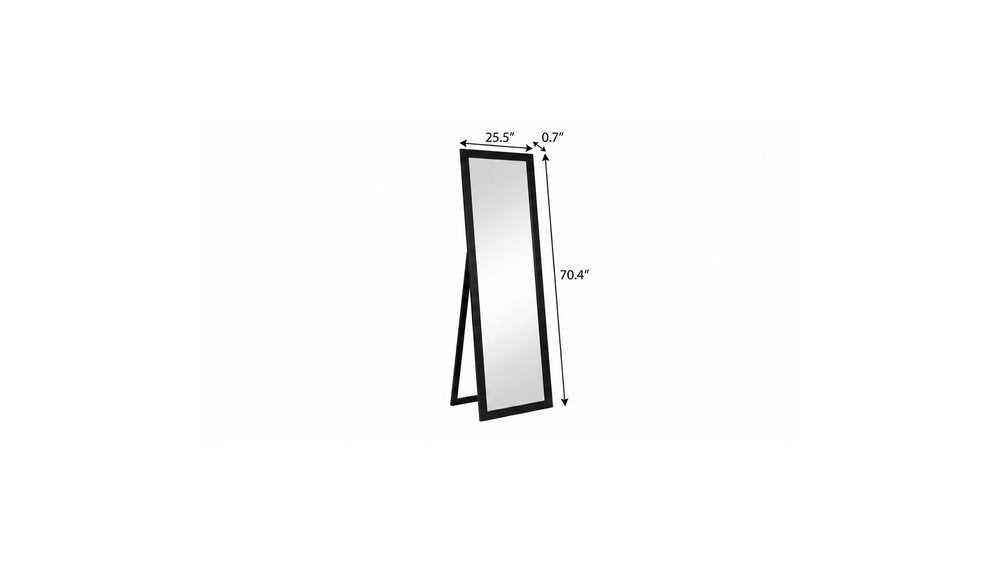70" Black Aluminum Freestanding And Wall Mounted Framed Full Length Mirror