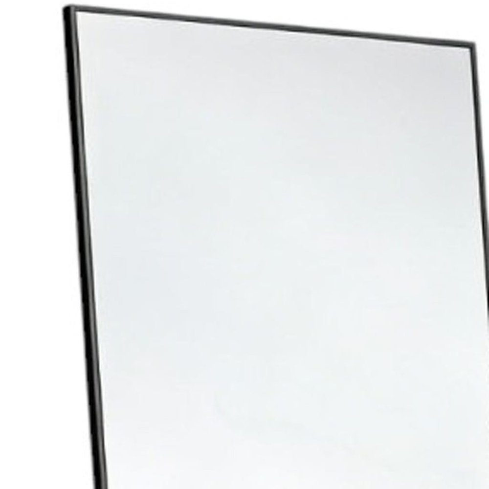 70" Black Aluminum Freestanding And Wall Mounted Framed Full Length Mirror