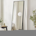 70" Black Aluminum Freestanding And Wall Mounted Framed Full Length Mirror
