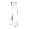 55" Black Aluminum Wall Mount Leaning Or Freestanding Framed Full Length Mirror