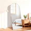 64" Gold Aluminum Arch Freestanding And Wall Mounted Framed Full Length Mirror