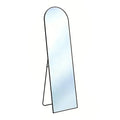 66" Black Aluminum Arch Freestanding And Wall Mounted Framed Full Length Mirror