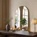 30" Gold Aluminum Arch Framed Anti Fog Accent Mirror