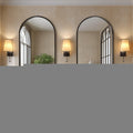 35" Black Aluminum Arch Framed Anti Fog Accent Mirror