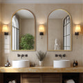 38" Gold Aluminum Arch Framed Anti Fog Accent Mirror