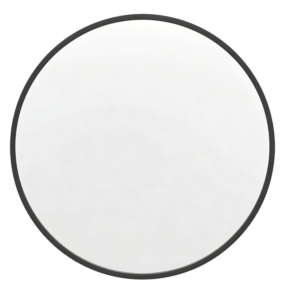 20" Black Aluminum Round Framed Accent Mirror