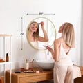 20" Gold Aluminum Round Framed Accent Mirror