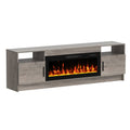 70" Gray Wood Fireplace Entertainment Center With Fireplace