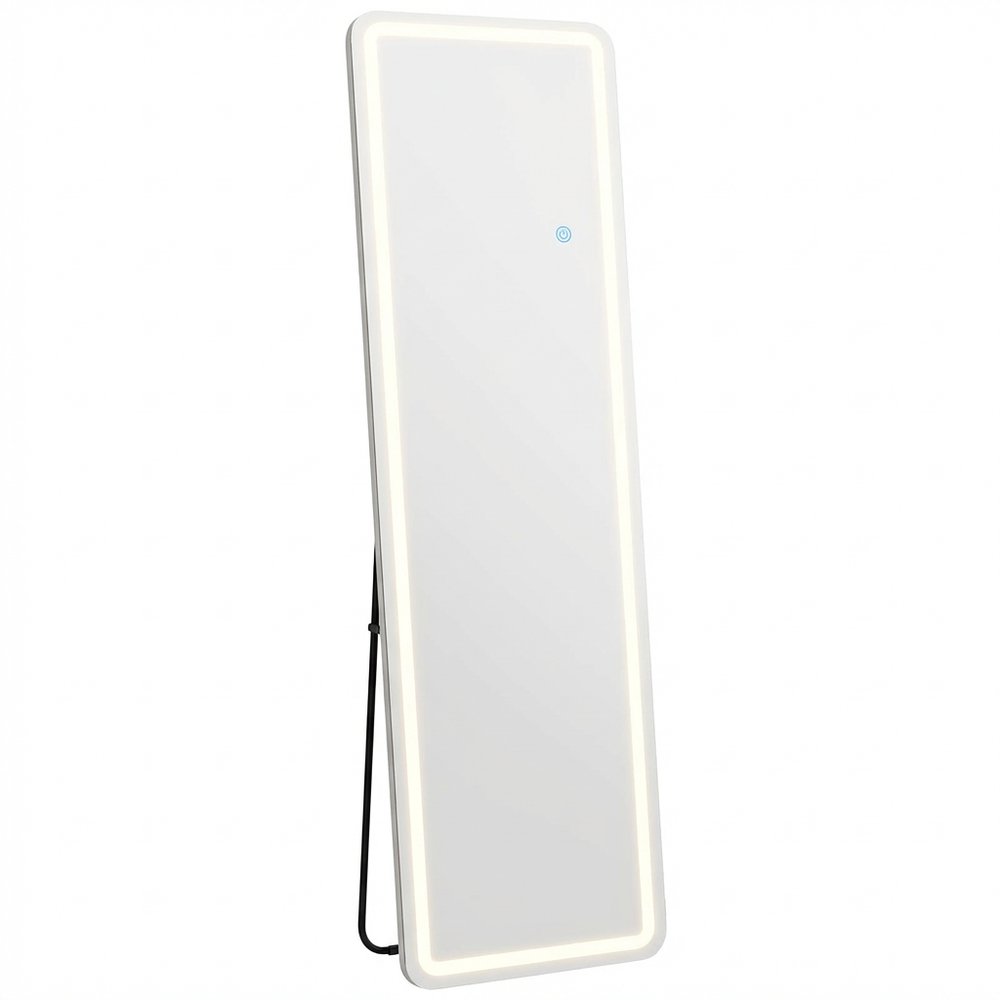 70" Silver Lighted Freestanding And Wall Mounted Framed Full Length Mirror