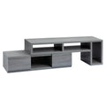 54" Gray Wood Enclosed and Open Storage TV Stand