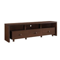 71" Brown Wood Enclosed and Open Storage TV Stand