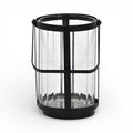 7" Black Glass Tabletop Lantern Candle Holder