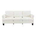 84" White Corduroy Sofa