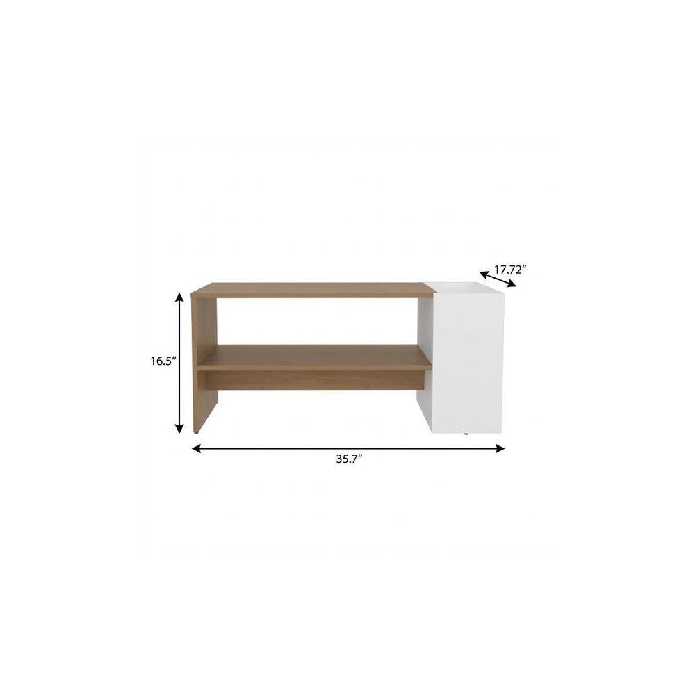 36" Beige Wood Fireplace Entertainment Center