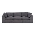 108" Dark Gray Corduroy Modular Sofa With Toss Pillows