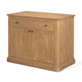 19" Brown Solid Wood Accent Cabinet With Two Doors And One Drawer